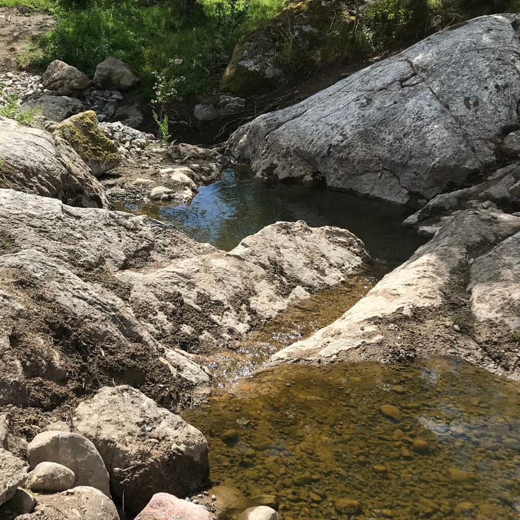 Efter rivning av vandringshinder i Västra Götaland.