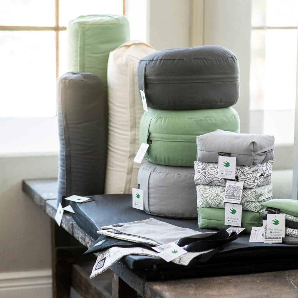 yoga, spa, meditation, miljömärkt, miljömärkning, tyg, textil, kudde, avslappning, bomull, ...